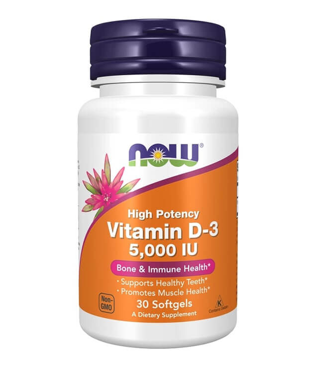 NOW FOODS | VITAMIN D-3 5,000 IU HIGH POTENCY BONE & IMMUNE HEALTH SOFTGELS